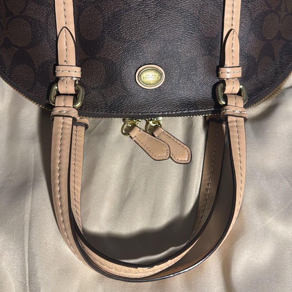 Coach Signature Handbag F26184 Brown Canvas Dome Satchel - Picture 7 of 11
